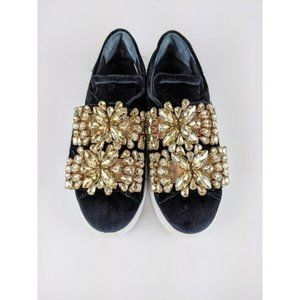 Pokemaoke velvet bling loafers